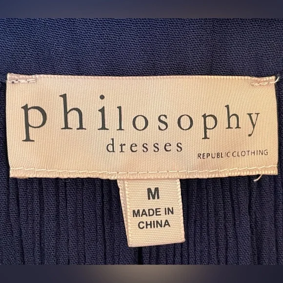 Philosophy Blue and Gold Tiered High Low Sundress Beach Coverup Flowy Stretchy - Picture 7 of 12